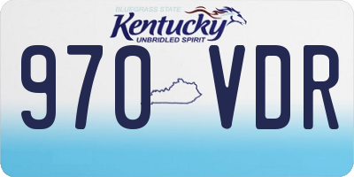 KY license plate 970VDR