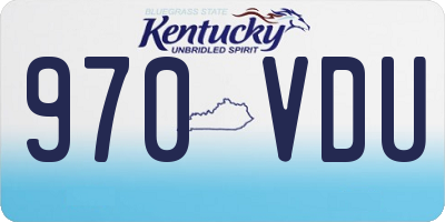 KY license plate 970VDU