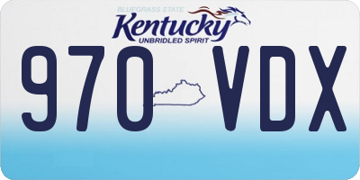KY license plate 970VDX