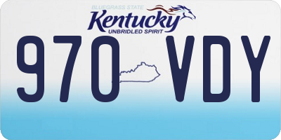 KY license plate 970VDY