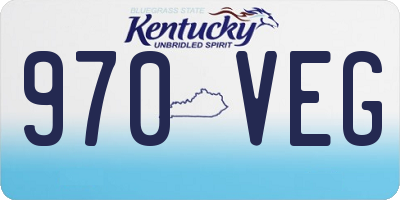 KY license plate 970VEG