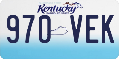 KY license plate 970VEK