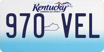 KY license plate 970VEL