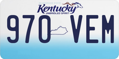 KY license plate 970VEM