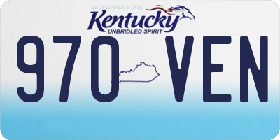 KY license plate 970VEN