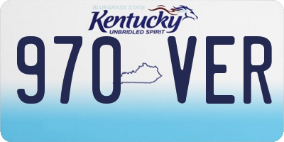 KY license plate 970VER