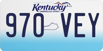KY license plate 970VEY