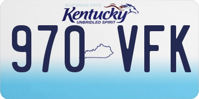 KY license plate 970VFK