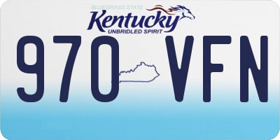 KY license plate 970VFN