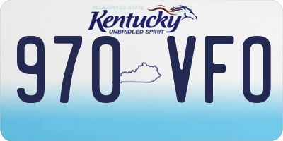 KY license plate 970VFO