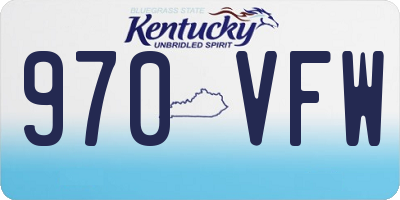 KY license plate 970VFW