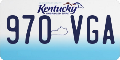 KY license plate 970VGA