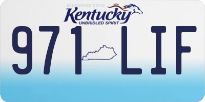 KY license plate 971LIF