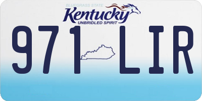 KY license plate 971LIR