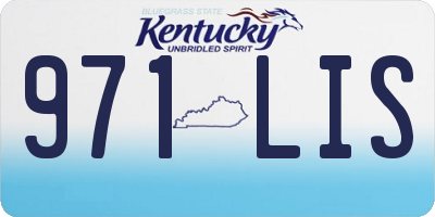 KY license plate 971LIS
