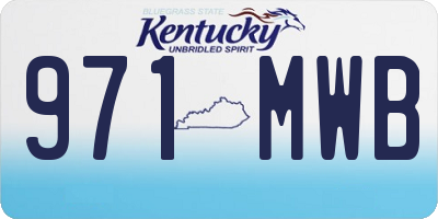 KY license plate 971MWB