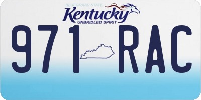 KY license plate 971RAC