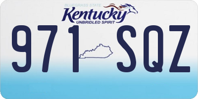 KY license plate 971SQZ