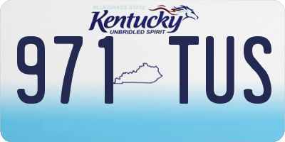 KY license plate 971TUS