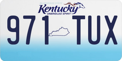 KY license plate 971TUX