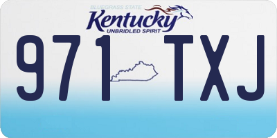 KY license plate 971TXJ