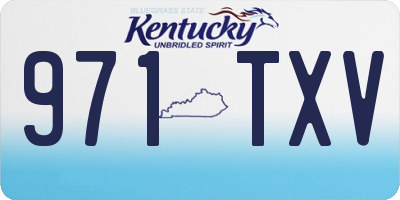 KY license plate 971TXV