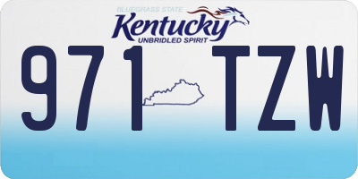 KY license plate 971TZW
