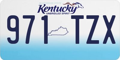 KY license plate 971TZX