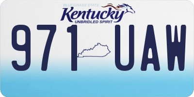 KY license plate 971UAW