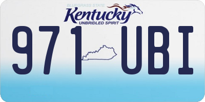 KY license plate 971UBI