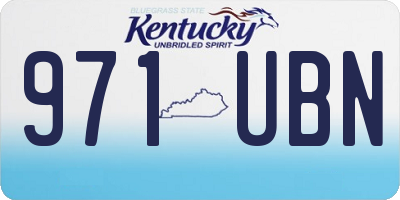 KY license plate 971UBN