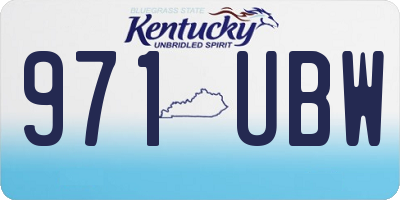 KY license plate 971UBW