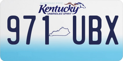 KY license plate 971UBX