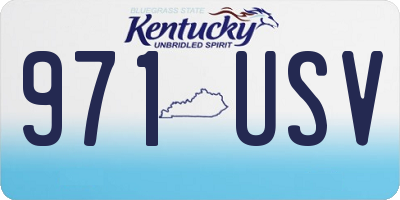 KY license plate 971USV