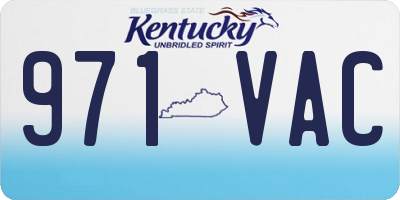 KY license plate 971VAC