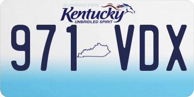 KY license plate 971VDX