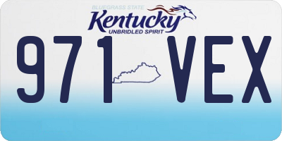 KY license plate 971VEX