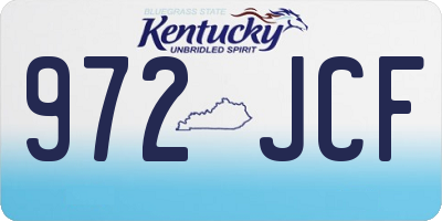 KY license plate 972JCF