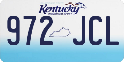 KY license plate 972JCL