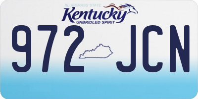 KY license plate 972JCN