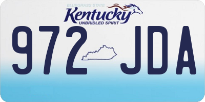 KY license plate 972JDA