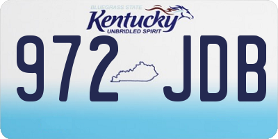 KY license plate 972JDB