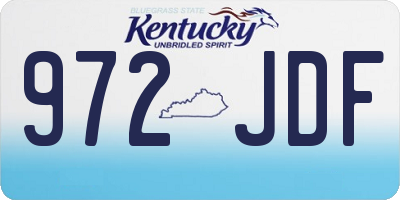 KY license plate 972JDF