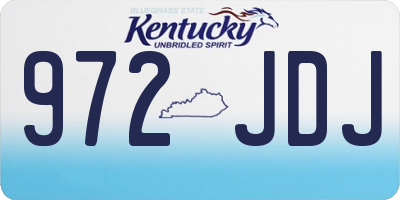 KY license plate 972JDJ