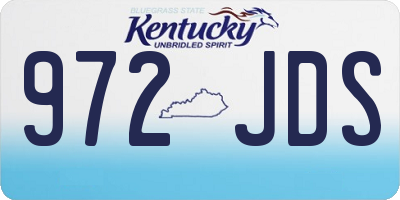 KY license plate 972JDS