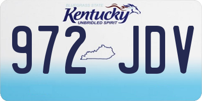 KY license plate 972JDV