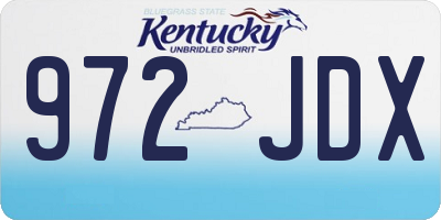 KY license plate 972JDX
