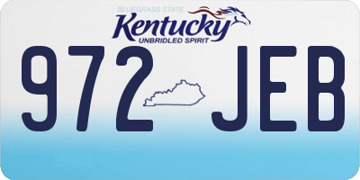 KY license plate 972JEB