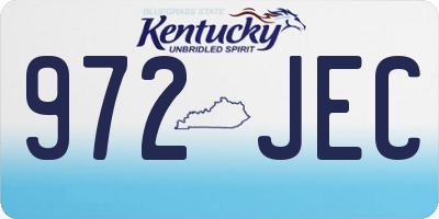 KY license plate 972JEC