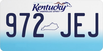 KY license plate 972JEJ